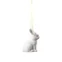 Veľkonočná závesná dekorácia porcelánový zajačik sediaci, 6 cm