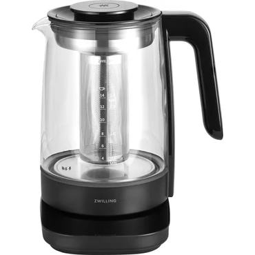 Zwilling Sklenená rýchlovarná kanvica Enfinigy, 1,7 l, čierna