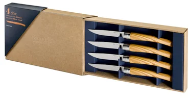 Opinel Súprava steakových nožov Chic, 4ks, oliva