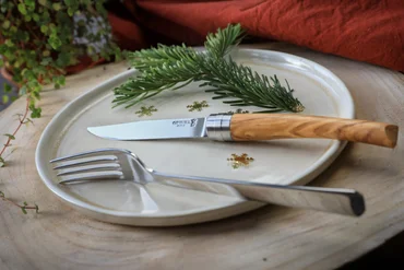 Opinel Súprava steakových nožov Chic, 4ks, oliva