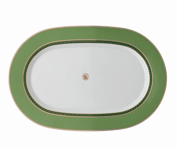 Servírovacia tácka Swarovski Signum Fern, Ø 34 cm