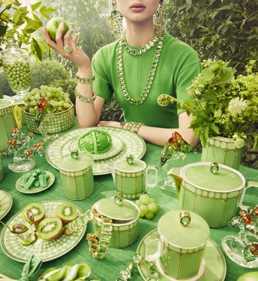Rosenthal Porcelánová lyžica na ryžu Swarovski Signum Fern, 14 cm