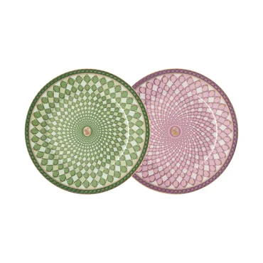 Rosenthal Sada dezertných tanierov Swarovski Signum Fern + Rose, Ø 18 cm, 2 ks