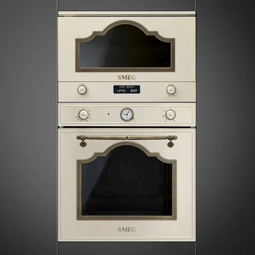 Smeg Mikrovlnná rúra s grilom Cortina, MP722PO, 45cm, krémová