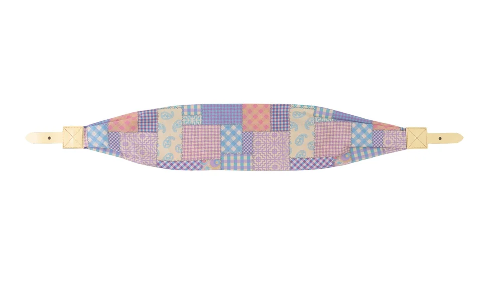 Látkový popruh POP, vzor Patchwork, žltá pracka