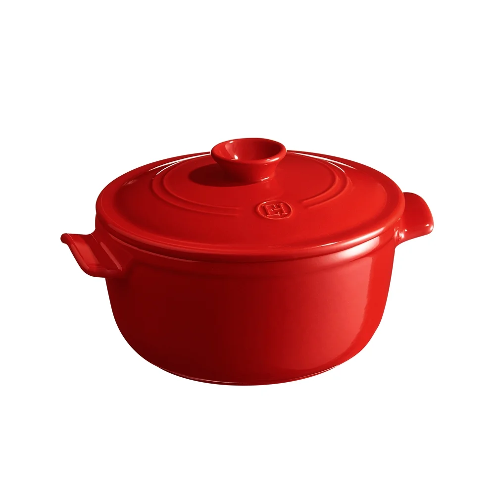 Keramický hrniec s pokrievkou Flame, Ø 22 cm / 2,5 l, granátová