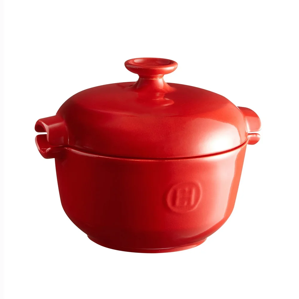 Keramický ryžovar s pokrievkou Flame, 2,5 l, granátová