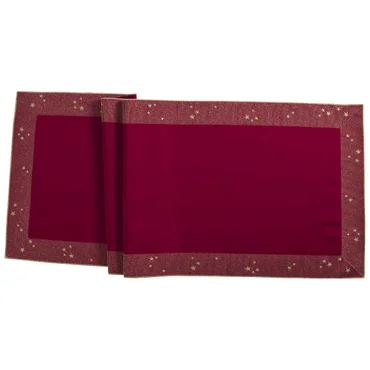 Sander Behúň na stôl Starlight, 50 x 150 cm, burgundy