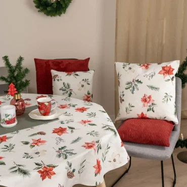 Sander Obrus X-mas Flowers s klasickým vianočným motívom, Ø 130 cm