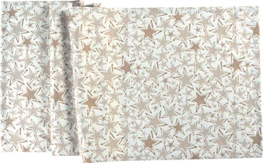 Sander Štýlový obrus Stelle s motívom hviezd, 150 x 250 cm, ecru / copper