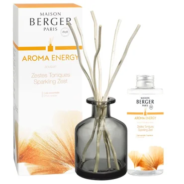 Maison Berger Paris Difúzer s vŕbovými tyčinkami + náplň Aroma Energy – Čerstvé tonikum 180 ml