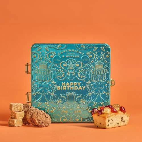 Darčeková sada Happy Birthday: malá torta, maslový fudge, čokoládové brownies a káva, 510 g