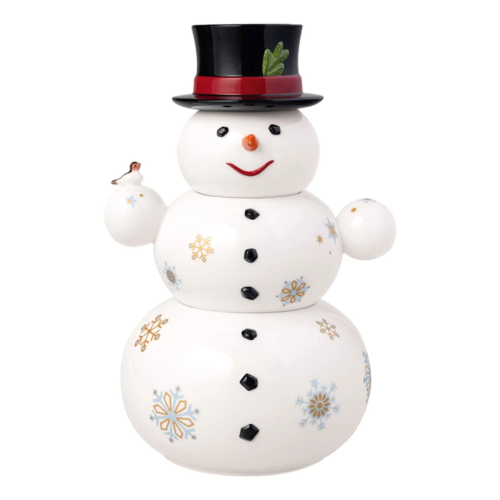 Porcelánová dóza na cukrovinky Christmas Toys Memory, Snehuliak 31 cm