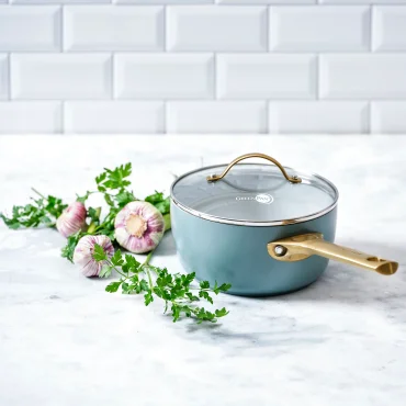 GreenPan Rajnica s nepriľnavým keramickým povrchom so sklenenou pokrievkou, 18 cm, zelená