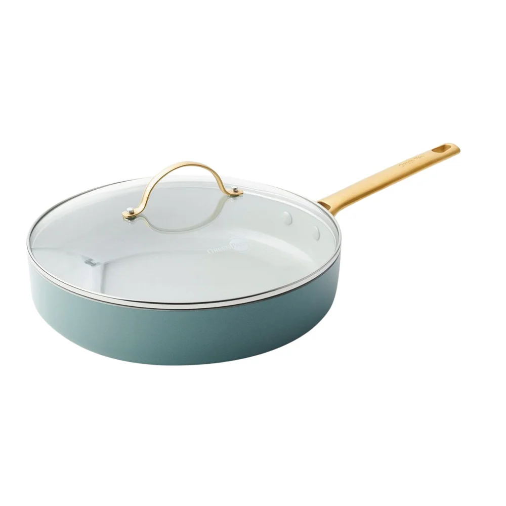 Nepriľnavá keramická soté panvica s pokrievkou Padova 28 cm, zelená