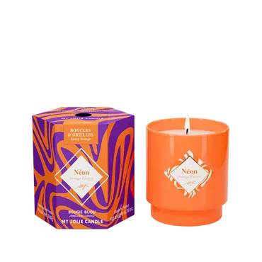 My Jolie Candle Vonná svíčka Neon Orange s oranžovými náušnicemi, 180 g