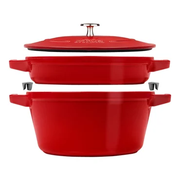 Staub Sada 2v1: liatinový hrniec a panvica s pokrievkou, Ø 24 cm