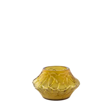 Lalique Krištáľová váza Caldera S, kolekcia Terramineral, jantárová
