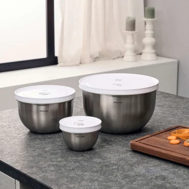 Zwilling Súprava vákuovacích nerezových mís s viečkami Fresh & Save, Ø 12 / 18 / 24 cm, 3 ks
