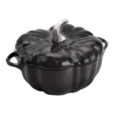 Staub Liatinový hrniec v tvare tekvice s pokrievkou, 3,45 l / 24 cm, čierna