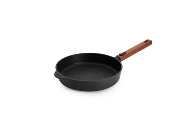 Woll Nepřilnavá pánev Eco Logic QXR s dřevěnou odnímatelnou rukojetí, Ø 24 cm