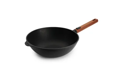 Woll Nepřilnavá wok pánev Eco Logic QXR s dřevěnou odnímatelnou rukojetí, 28 cm