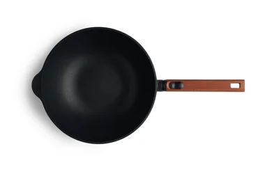Woll Nepřilnavá wok pánev Eco Logic QXR s dřevěnou odnímatelnou rukojetí, 28 cm