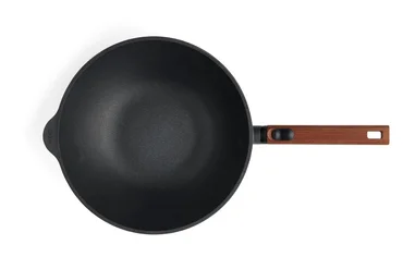 Woll Nepřilnavá wok pánev Eco Logic QXR s dřevěnou odnímatelnou rukojetí, 30 cm
