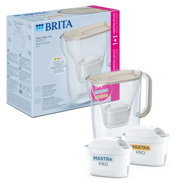 Brita Filtrační konvice Style Essential +2 filtry Maxtra Pro (Hard Water a Pure Performance), písková