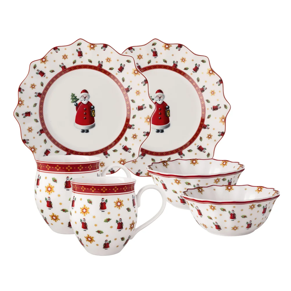 Sada vianočného porcelánu Toy's Delight, Santa, 6 ks