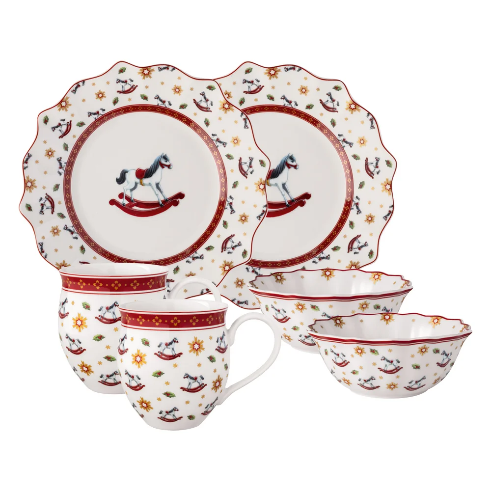 Sada vianočného porcelánu Toy's Delight, Hojdací koník, 6 ks