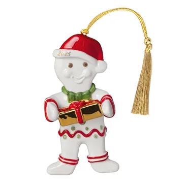 Villeroy & Boch Závesná porcelánová ozdoba Christmas Classics 2025, Perníček, 11 cm