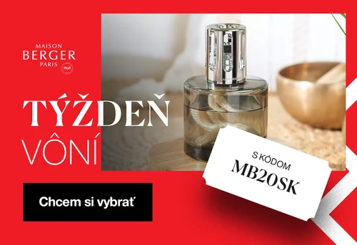 Týždeň vôní! Nezmeškajte jedinečnú príležitosť využiť 20 % zľavu s kódom MB20SK na väčšinu produktov značky Maison Berger Paris. Zľava platí len do nedele 26. 10. 2025